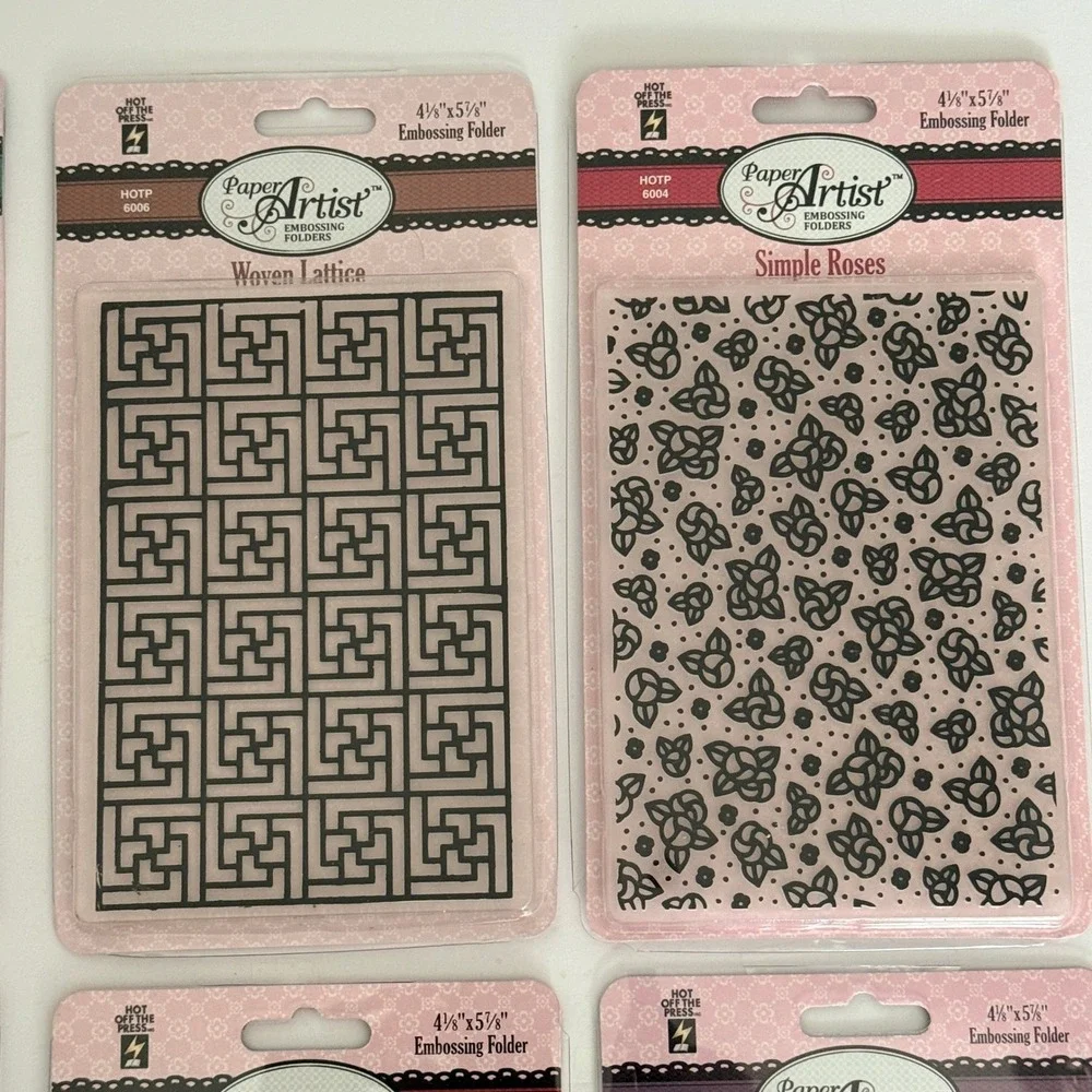 Lot of 8 Paper Artist Embossing Folders Hot Off The Press Card‎ Making Craft